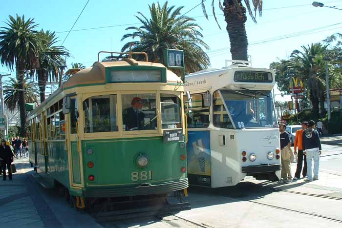 Yarra Trams W class 881 & Z1 88